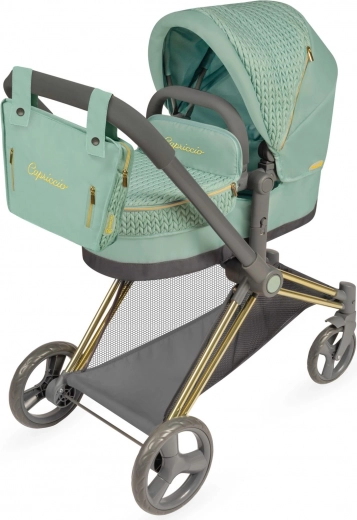 Skládací kočárek pro panenky 3 v 1 s taškou CAPRICCIO, 73 cm