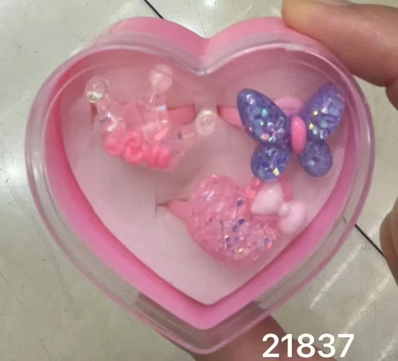 Prstýnky s glitry sada 3 ks