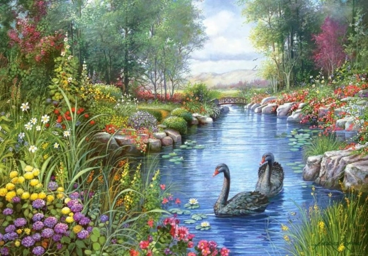 Castorland puzzle černé labutě 1500 dílků