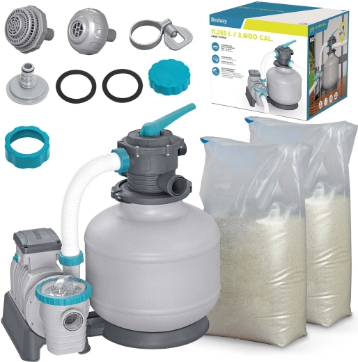 Písková filtrace k bazénu 11 355 l/h s časovačem + písek 50 kg BESTWAY