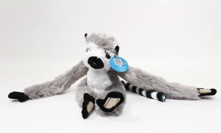 Závěsný plyšový lemur se suchými zipy 30 cm - 1 kus