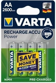 Varta nabíjecí baterie AA 2600 mAh Ready2Use, 4 ks