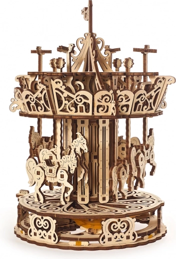 Dřevěný mechanický kolotoč UGEARS 3D puzzle