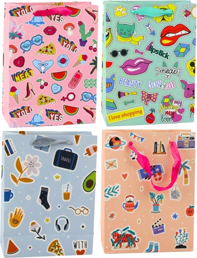 Dárková taška s motivem nálepek