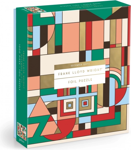 Galison metalické puzzle FRANK LLOYD WRIGHT – Prosincové dárky, 1000 dílků