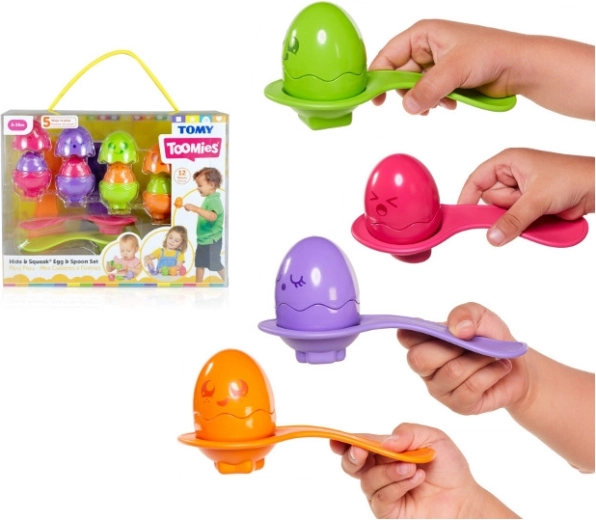 Tomy Toomies vajíčka s lžičkami Hide & Squeak
