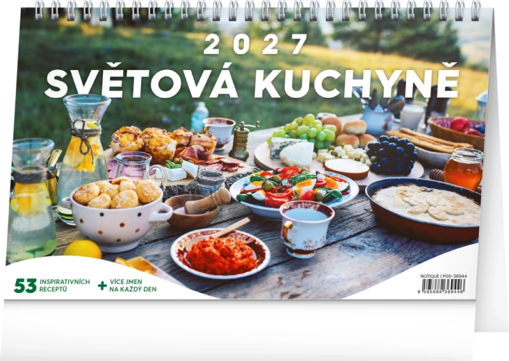 Notique stolní kalendář Světová kuchyně 2027 (23,1 × 14,5 cm)