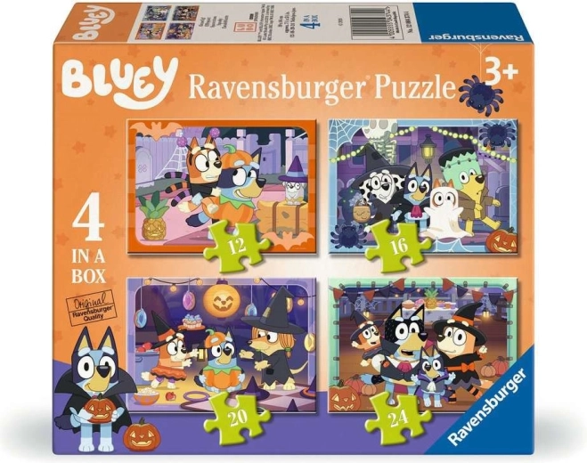 Ravensburger puzzle Bluey Halloween 4v1 (12, 16, 20, 24 dílků)
