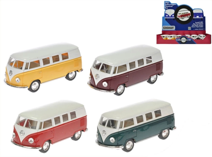 Kovový model Volkswagen Classical Bus 1962 1:32 s natahovacím pohonem