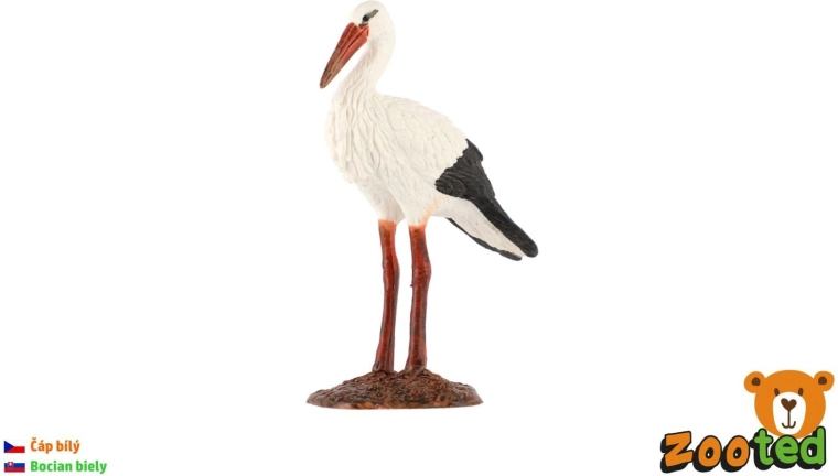 Figurka čápa bílého 9 cm
