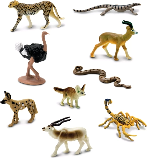 9 mini figurek saharských zvířat v jedné tubě