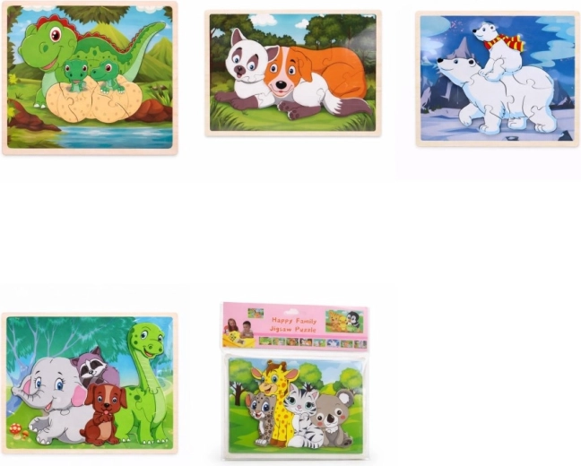 Dřevěné puzzle zvířátka 22,5 × 14,5 cm