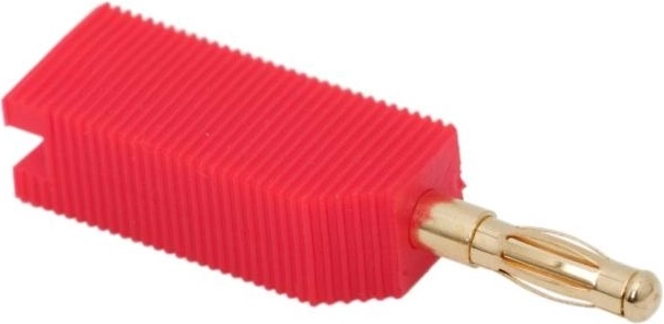 Pozlacený banánkový konektor červený pro 4mm kabely