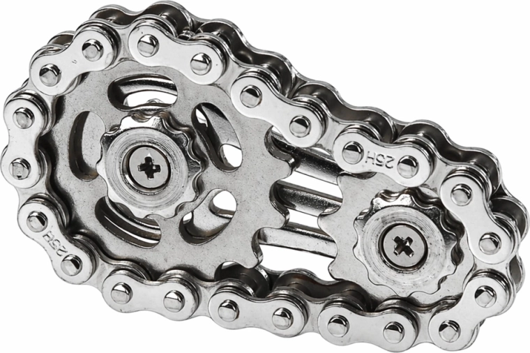 Mechanický řetěz a ozubená kola pro plynulé „fidget“ hraní