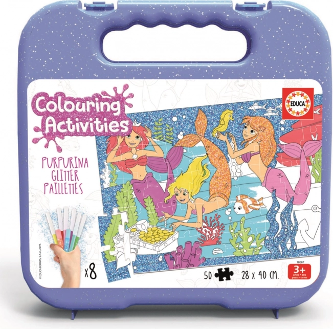 Educa Vybarvovací puzzle Mořské panny 50 dílků
