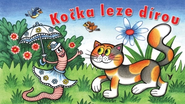 Dětské leporelo kočka leze dírou, 16 × 9 cm, český text