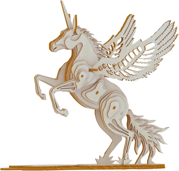 Dřevěné 3D puzzle Jednorožec