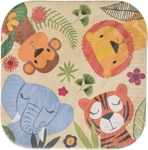 Papírové party talíře Jungle 23 × 23 cm, 10 ks