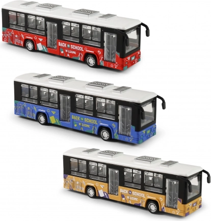 Kovový autobus s otevíracími dveřmi