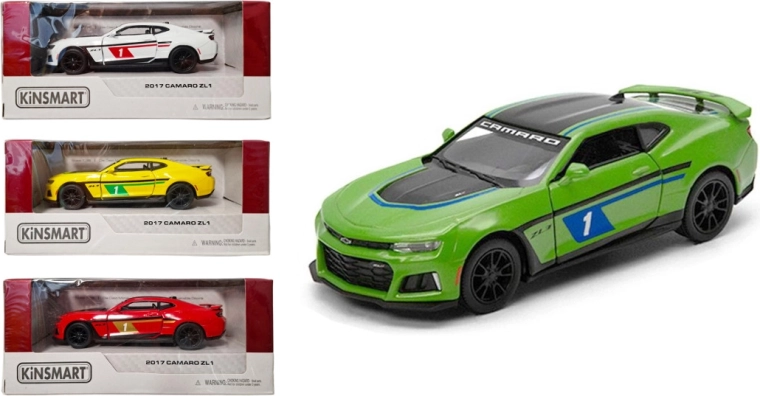 Kinsmart Chevrolet Camaro ZL1 – kovový model auta s pohonem Pull Back