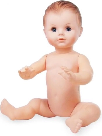 Koupací panenka Petitcollin 50 cm s hnědýma očima