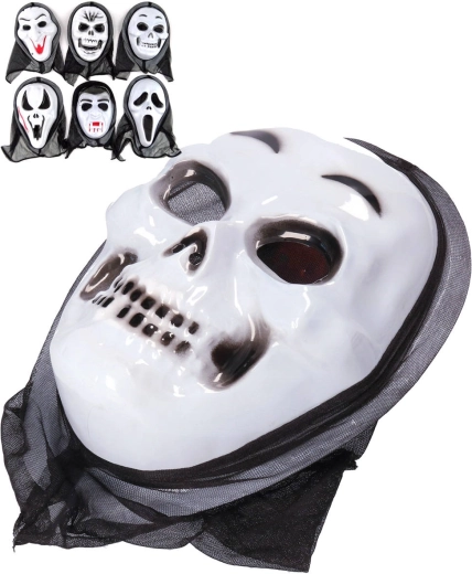 Karnevalová halloweenská maska duch s kapucí - 1 kus