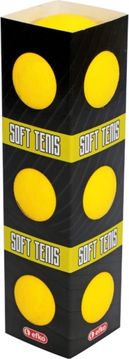 Pěnové míčky na soft tenis EFKO žluté 6,5 cm (3 ks)