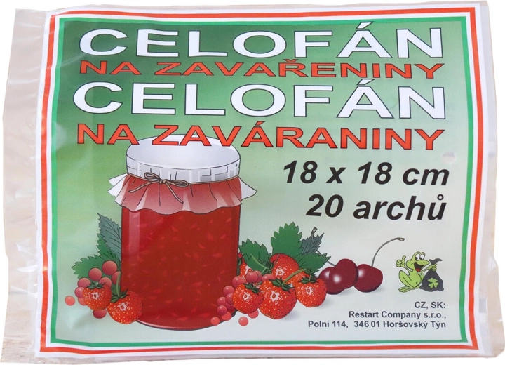 Celofánové archy na zavařování 18 × 18 cm (20 ks)