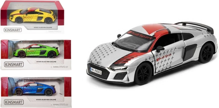 Audi R8 kovový model 1:36 s natahovacím pohonem
