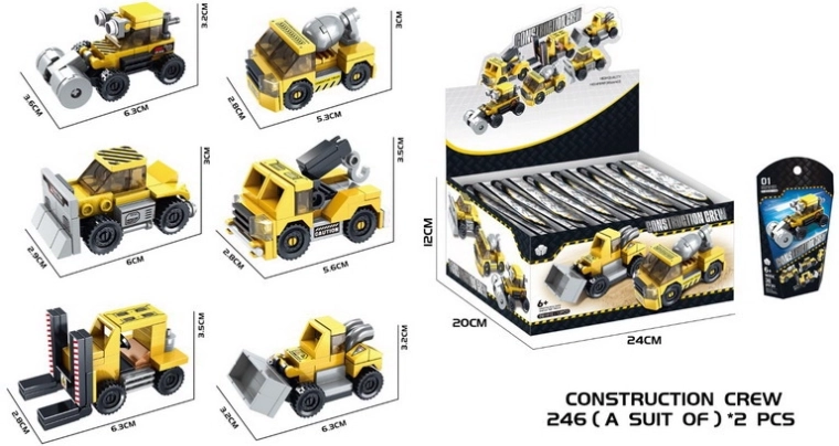 Stavebnice stavební auto 6,3 cm