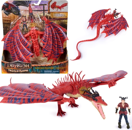 Spin Master Jak vycvičit draka figurky drak Monstrous Nightmare a Snotlout, pohyblivá křídla 55 cm