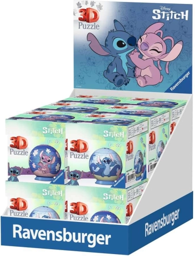 Ravensburger Disney Stitch 3D puzzle koule 54 dílků – prodejní pultový display (12 ks, mix)