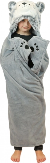 Cozy Noxxiez hřejivá deka s kapucí Husky