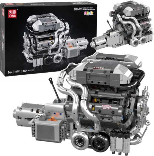 Technické konstrukční kostky – motor V8 s převodovkou (2024 dílků)