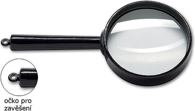 Lupa CONCORDE s průměrem 80 mm, skleněná čočka