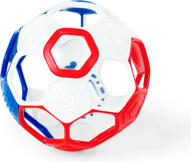 Oball chrastící míč Grippin' Goals Rattle Ball červená/bílá/modrá 10 cm