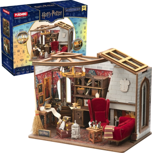 Puremind Harry Potter dřevěné 3D puzzle – společenská místnost Nebelvíru