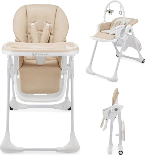 Kinderkraft jídelní židlička a lehátko Tummie 2v1 beige