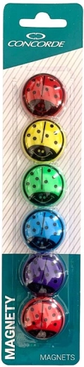 Magnety s beruškami 30 mm, 6 ks