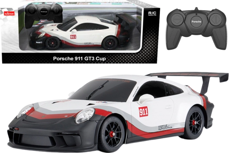 Rc auto 1:18 RASTAR PORSCHE 911 GT3 bílo-šedé