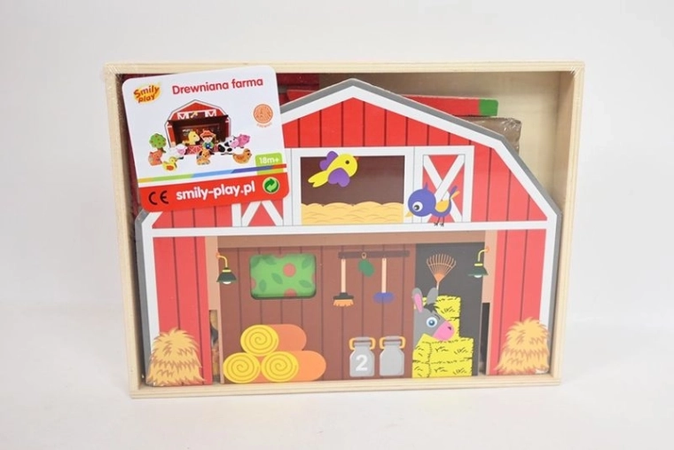 SmilyPlay dřevěná farma se stodolou a figurkami