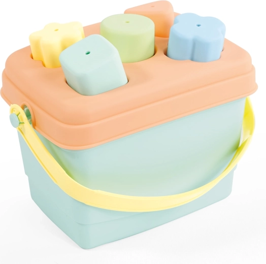 Prostrkávací kyblík – vzdělávací hračka pro batolata