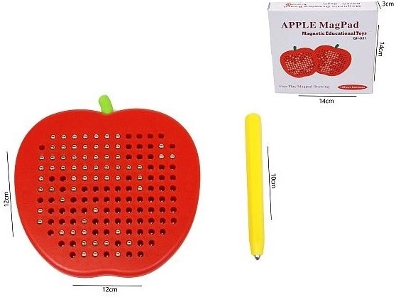 Magnetická tabule ve tvaru jablka s magnetickými kuličkami 4 cm