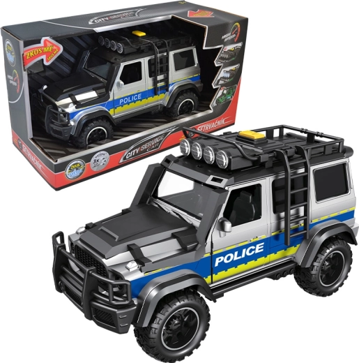 Terénní policejní auto 1:14 City Service Car se světly a zvuky