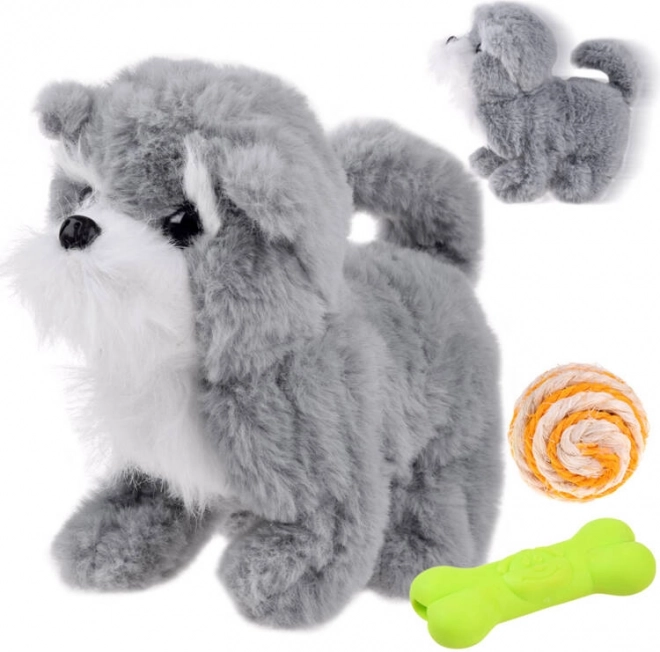 Interaktivní šedý pejsek