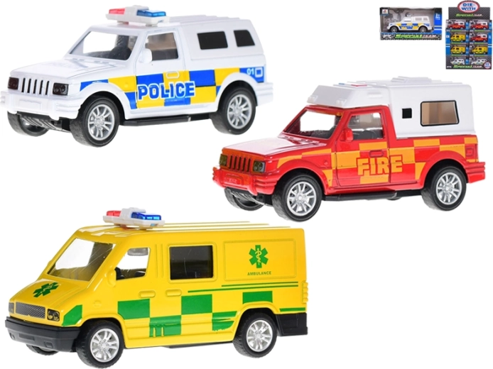 Sada kovových vozidel záchranných složek 11 cm se zpětným chodem