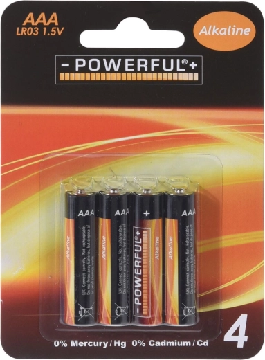 Alkalické baterie AAA 1,5 V, 4 ks