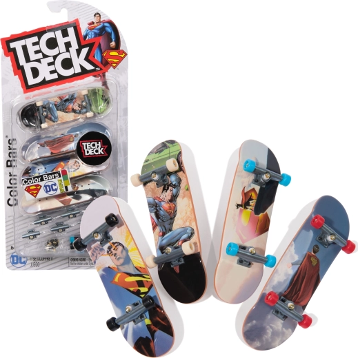 Tech Deck fingerboard sada 4 mini skateboardů k sestavení DC Comics Superman