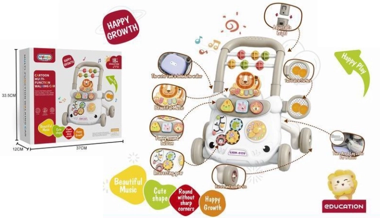 Interaktivní dětské chodítko ve tvaru lva