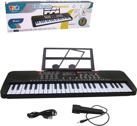 MaDe dětské elektronické piáno s mikrofonem, 49 kláves